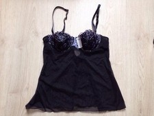 nuisette courte top débardeur Aubade noir modèle G438 95A NEUF