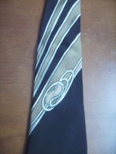 Superbe cravate vintage Pierre Cardin en pure soie marron imprimée TBE