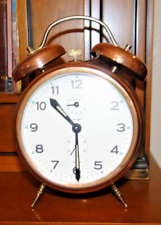 Réveil ancien JERGER mécanique sonnerie à cloche aiguilles phosphorescentes