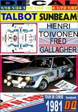 DECAL TALBOT SUNBEAM LOTUS
