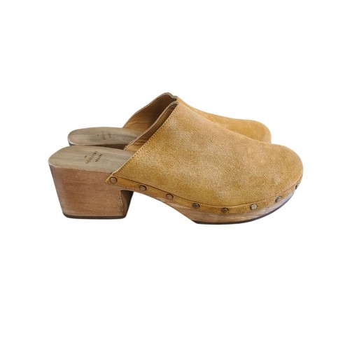 Sezane tibby clogs suede - tibby, camel