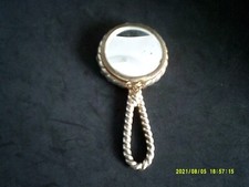 miroir a main boite a poudre ancien