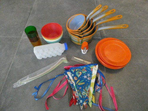 Lot vintage camping bols - vintage,