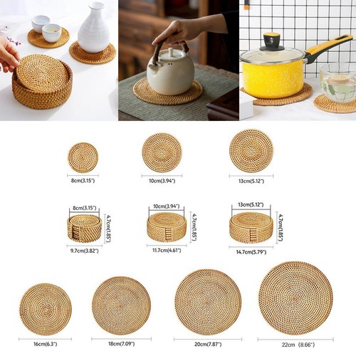 Rotin verres avec support - rotin,