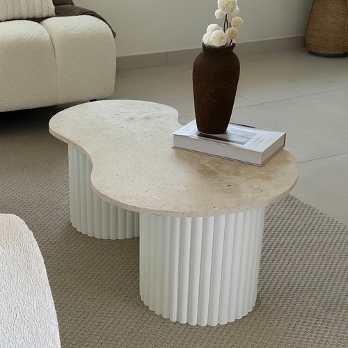 Table basse poire travertin - , et