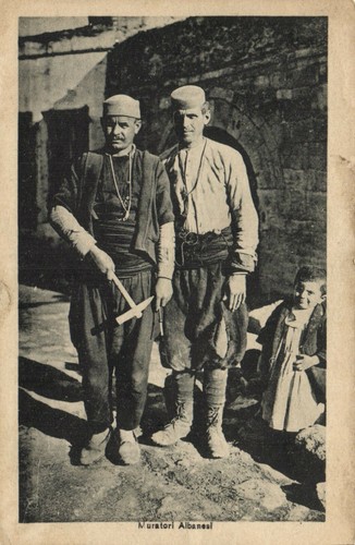 Cpa albania muratori - albania,,