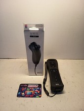 Manette Wiimote Wii Originale + Nunchuck Pour Nintendo Wii Officielle Noire