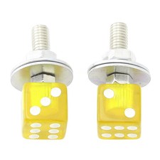 Paire Vis Plaque Immatriculation Moto Et Écrous Plastique Jaune Dés Custom'