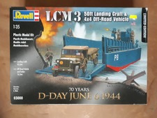 1/35e: péniche LCM avec Jeep et remorque. Revell Debarquement 1942 ou 1944. Neuf