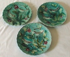 3 ASSIETTES BARBOTINE MAJOLICA