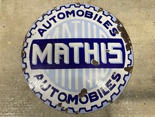 Plaque Émaillée Automobile￼ Mathis Bombée ￼ Enamel Sign Emailschild