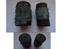 MERCERIE 2 ANCIENS TAMPON ROULEAUX DECOR FLEURS  BRODERIE