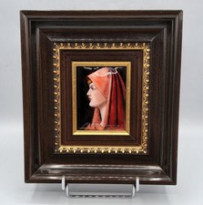 Cadre en émaux sur cuivre de Limoges Vierge de profil signé Pierre Bonnet XXème