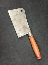 Ancien couperet feuille hachoir tranchoir boucher boucherie acier vintage métier