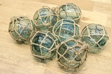 Bouée flottante de pêche japonaise en verre avec filet 4 boules présentoir in...