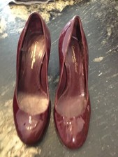 Authentique Escarpins Cuir Vernis Bordeaux Sergio Rossi 37