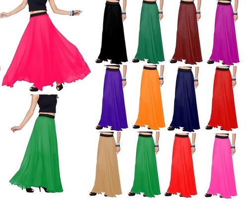 Jupe longue femme georgette - jupe,