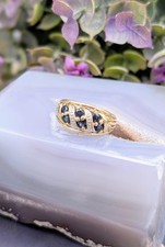 Bague bandeau en 2 ors sertie de 6 saphirs Or 375 Millième (9 CT) 2,50g