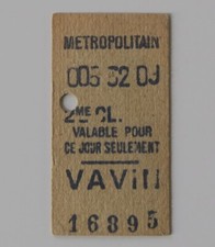 Ancien ticket Métro PARIS