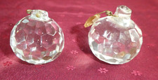 2 Anciennes grosses boules en cristal FIN de lustre à pampille diamètre 4,5 cm