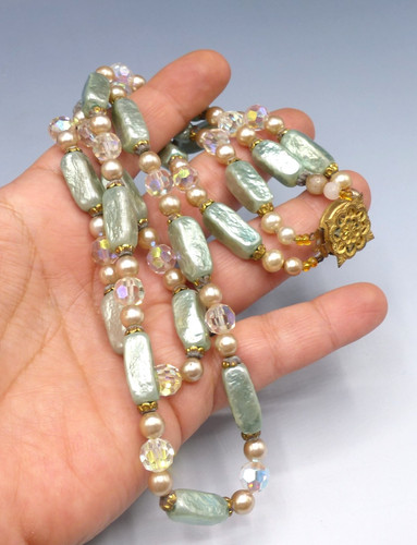 Ancien collier rangs perles - collier,