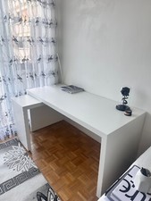 Bureau MALM IKEA blanc 151x65cm