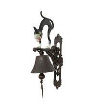 CLOCHE de porte en fonte statue chat 44 cm