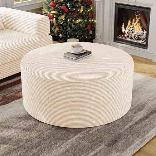 Round ottoman corduroy - round, ottoman,corduroy