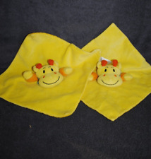 🍀Lot 2 Doudou Plat Vache Jaune PETIPOUCE PETITPOUCE Girafe Hippopotame Hochet