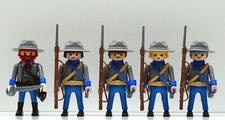 5 X Soldat Sudistes Gris Bleu