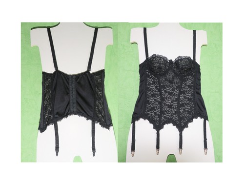 Guêpière dentelle noire - guêpière, en