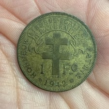 Monnaie 1 FC Afrique équatoriale RF Française Libre 1942 Patrie Honneur Franc