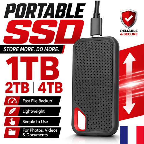 Ssd portable externe - 1tb, 2tb