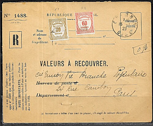 G289 taxe 58 sur - -, lettre