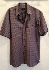 Chemisette écossaise rouge et bleu sans repassage T40 Giverdy (4407035)