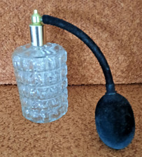 FLACON VAPORISATEUR EN VERRE POIRE VELOURS NOIR VINTAGE HAUTEUR 17 cm