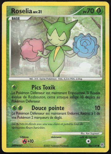 Carte pokémon roselia - carte, 96/130