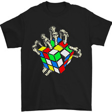 Main Squelette Avec Rétro Puzzle 80s T-Shirt 100% Coton