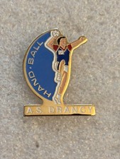 pin's Hand Ball Handball ballon AS Drancy maillot #10 tricolore bleu blanc rouge