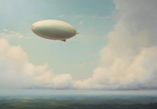 Affiche vintage Blimp art mural dirigeable serein - 16x12/20x16/24x18/36x24