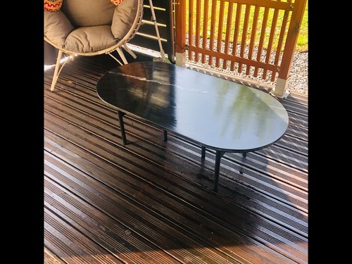 Table noire basse - marbre, noir