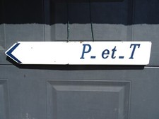 ancien panneau routier PTT POSTE plaque émaillée french POST enamel road sign