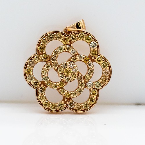 Pendentif fleur 585 - fleur, or