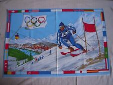 TORCHON DECORATIF " GRENOBLE OLYMPIQUE 1968 " - CREATIONS SONACOTT FRANCE -