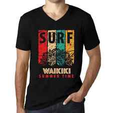 ULTRABASIC Homme Tee-Shirt Col V Surf D'Été À Waikiki Summer Time Surf In