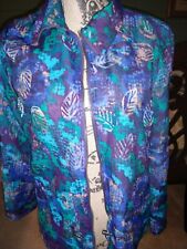 Ruby Rd Multi Color cloth front zip jacket size 12