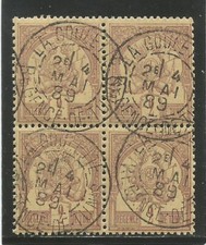 COLONIES FRANCAISES - TUNISIE n° 2 oblitéré bloc de 4  cote + 20 €