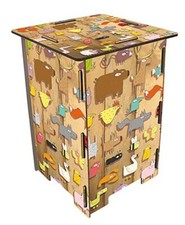 tabouret "animaux "  29,5 x 42 en bois éco certifié  Werkhaus