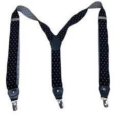 Bretelles cuir noir pois - cuir,