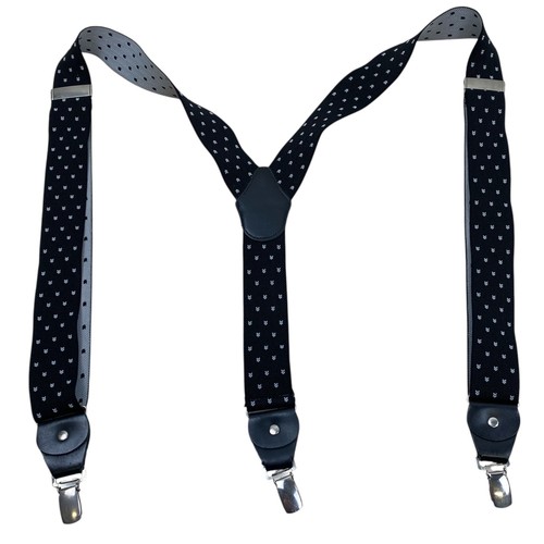 Bretelles cuir noir pois - en,